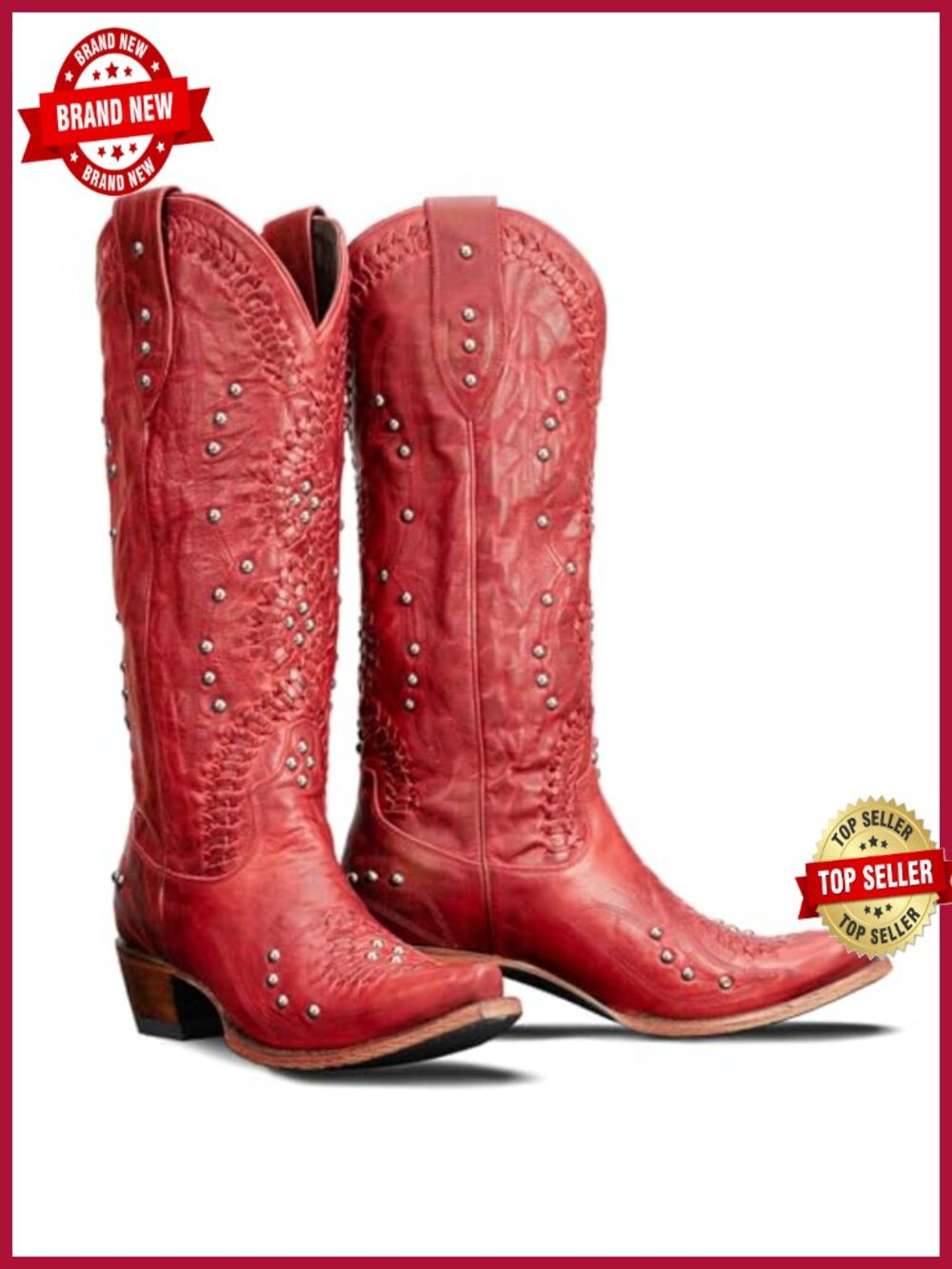 Women's Knee High Cowboy Boots Western Cowgirl Vegan Leather Embroidered